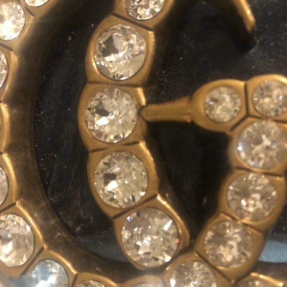 Gucci Leather Crystal Double G Belt 105 main image 9